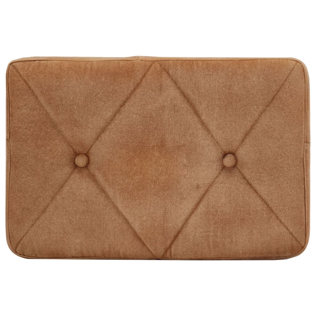 Fåtölj Brun Öronlappsfåtölj med fotpall kanvas