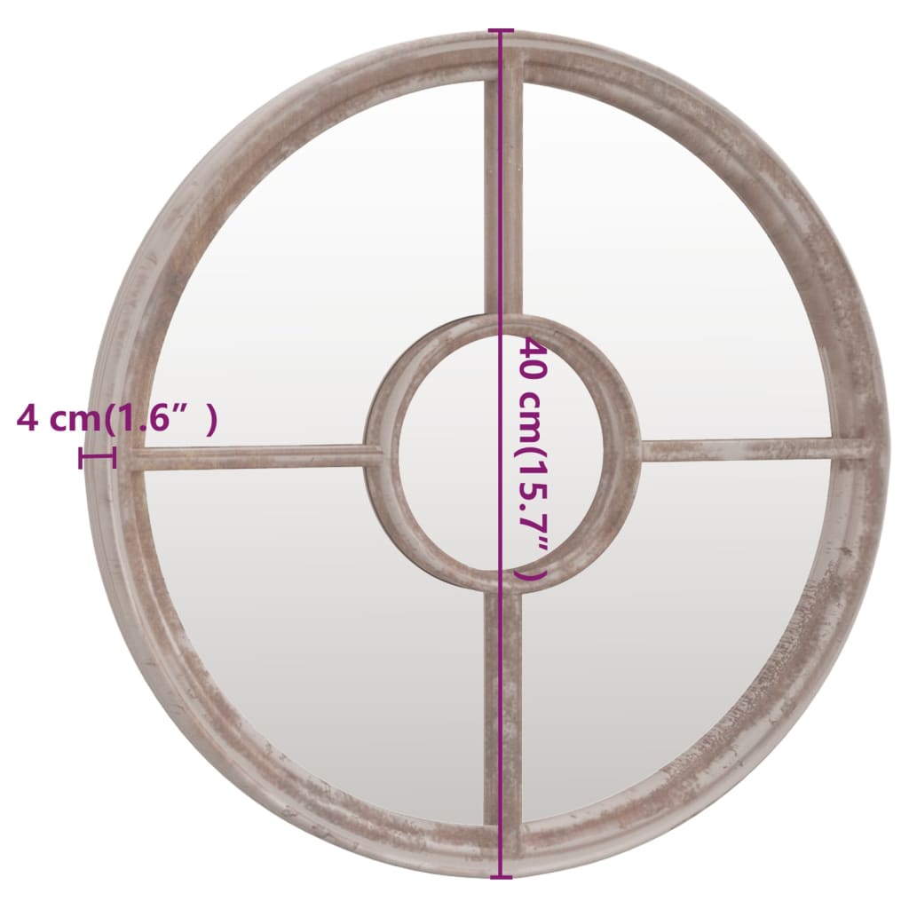 Väggspegel sandfärgad 40x4 cm rund järn för inomhusbruk