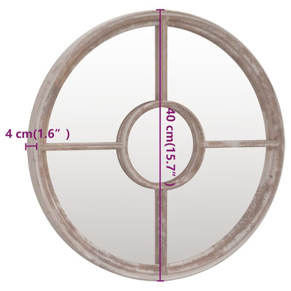 Väggspegel sandfärgad 40x4 cm rund järn för inomhusbruk