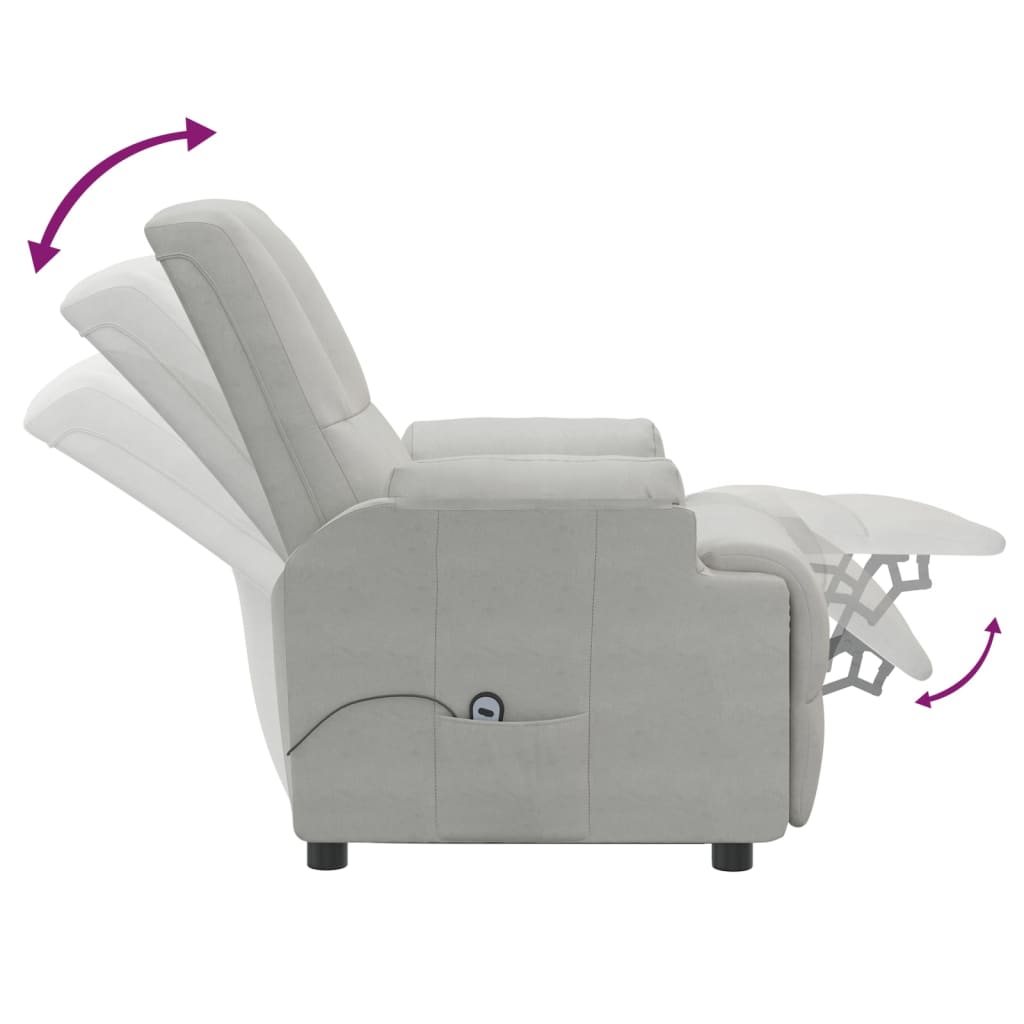 Fåtölj Ljusgrå med uppresningshjälp konstmocka