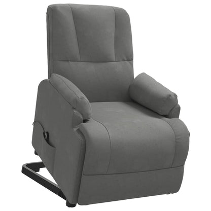 Fåtölj Mörkgrå Reclinerfåtölj med uppresningshjälp konstmocka