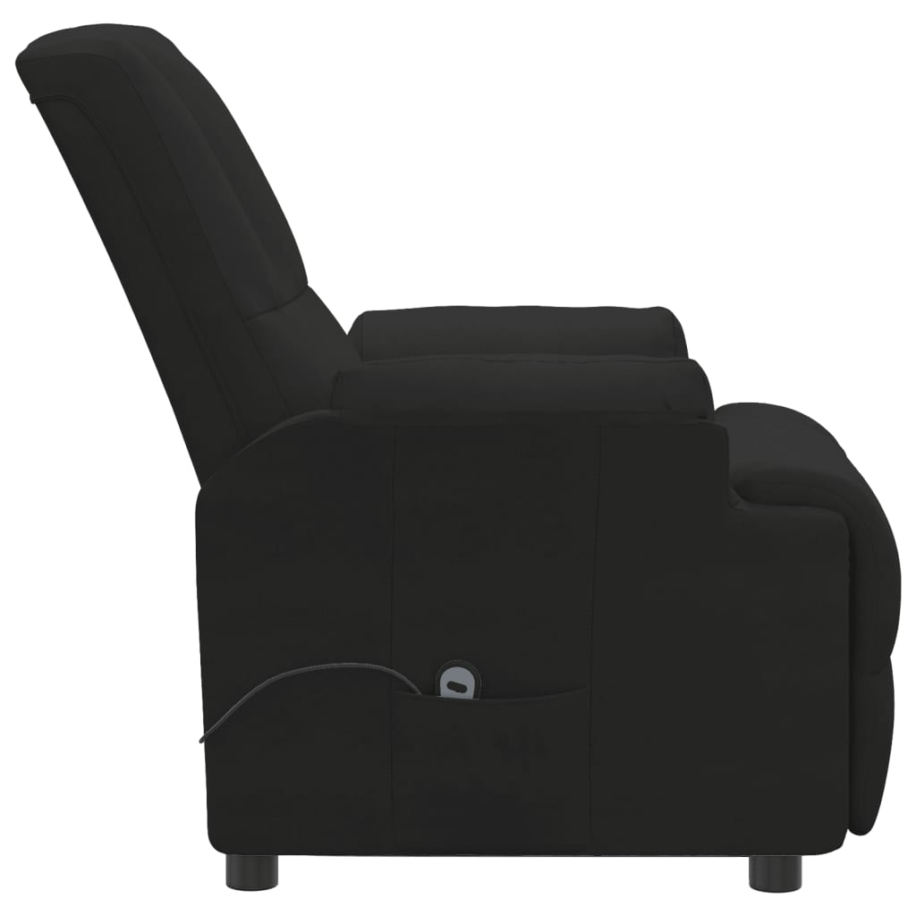 Fåtölj Svart Reclinerfåtölj med uppresningshjälp konstmocka