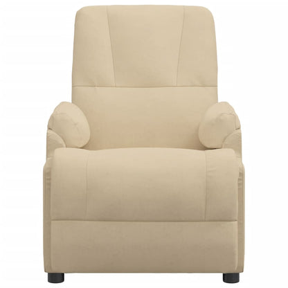 Fåtölj Gräddvit Reclinerfåtölj med uppresningshjälp konstmocka