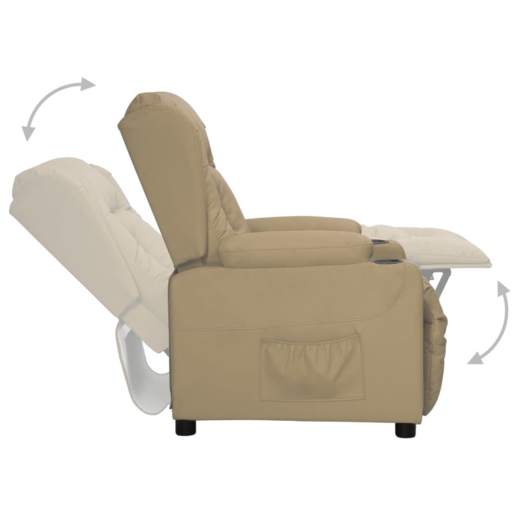 Fåtölj Cappuccino med uppresningshjälp konstläder