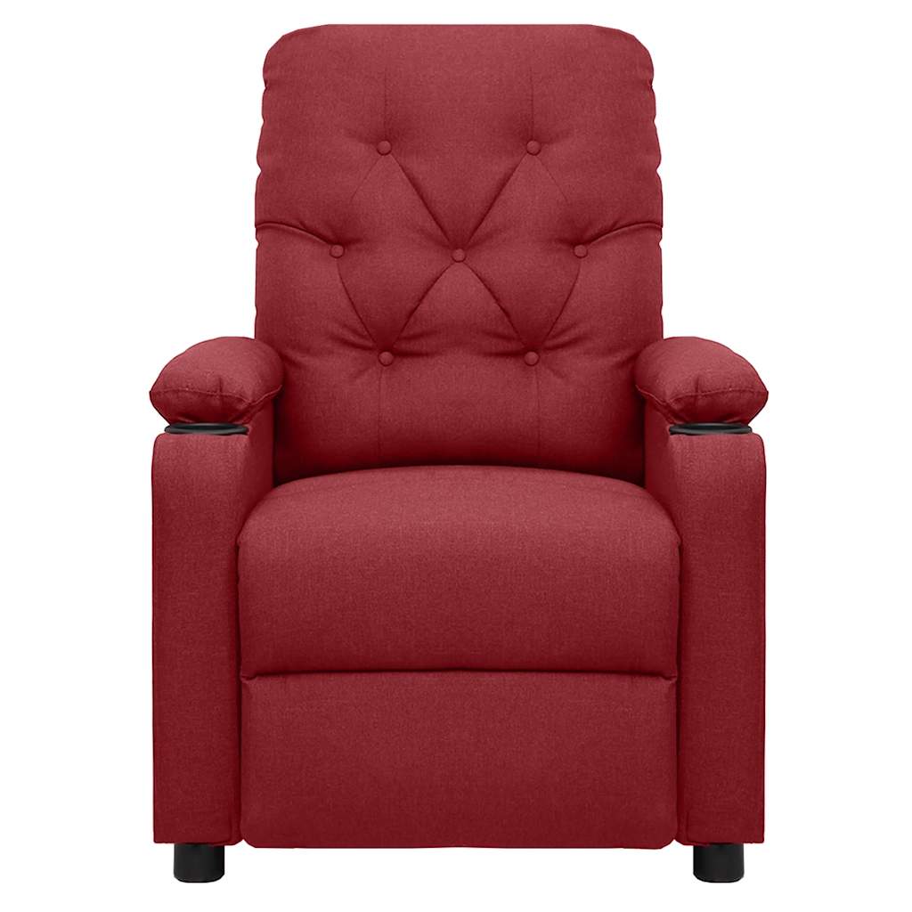 Fåtölj Vinröd med uppresningshjälp tyg