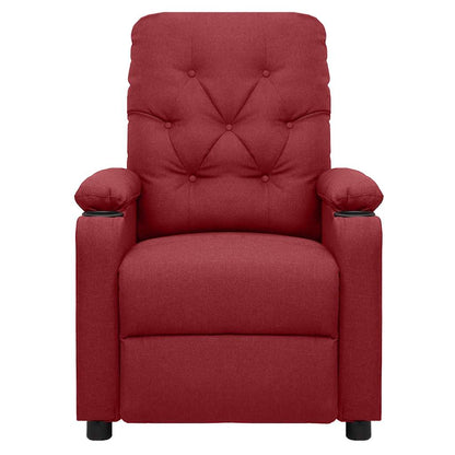 Fåtölj Vinröd med uppresningshjälp tyg