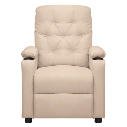 Fåtölj Gräddvit med uppresningshjälp tyg