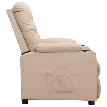 Fåtölj Gräddvit med uppresningshjälp tyg