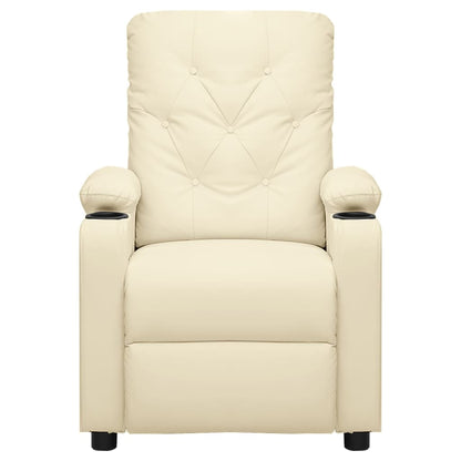 Fåtölj Gräddvit med uppresningshjälp konstläder