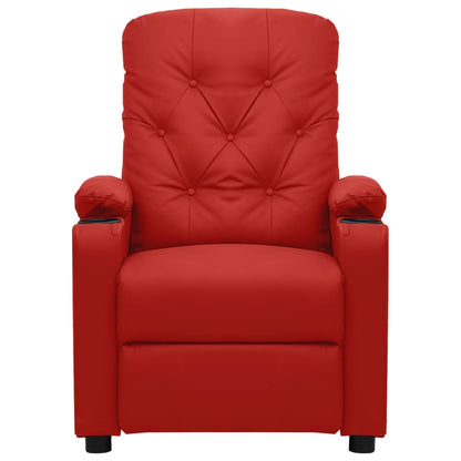 Fåtölj Vinröd med uppresningshjälp konstläder