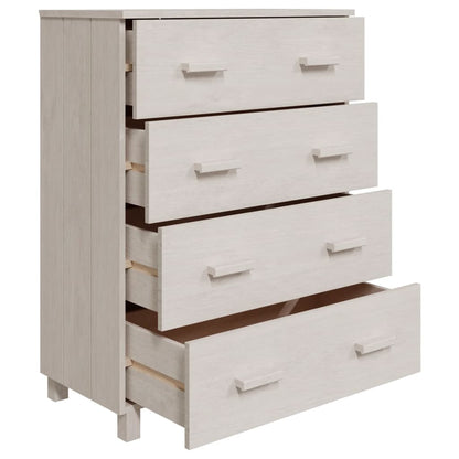 Byrå Vit HAMAR Vit 79x40x103,5 cm massiv furu