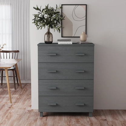 Byrå Grå HAMAR mörkgrå 79x40x103,5 cm massiv furu