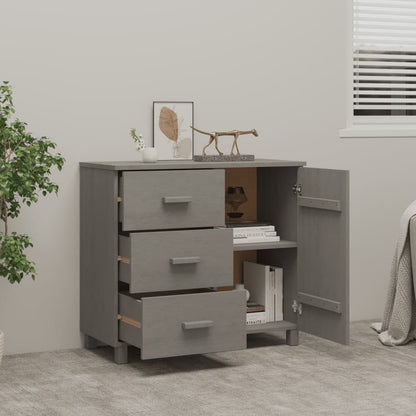 Skänk Grå HAMAR ljusgrå 90x40x80 cm massiv furu