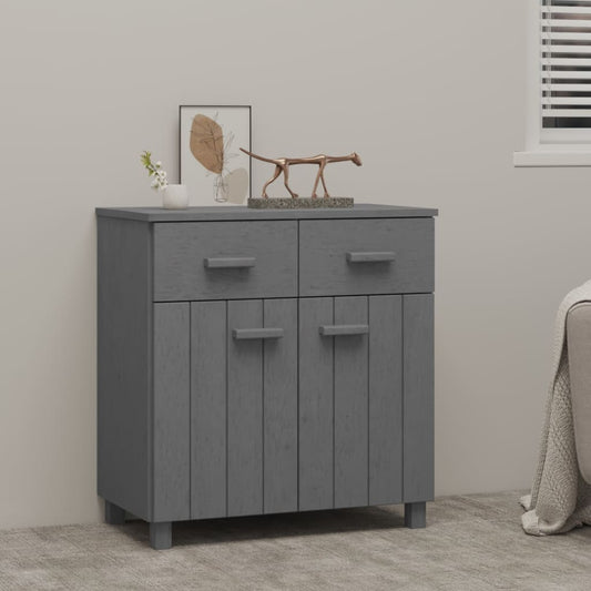 Byrå HAMAR mörkgrå 79x40x80 cm massiv furu