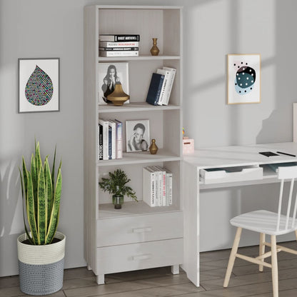Skåp Vit HAMAR Vit 60x35x180 cm massiv furu