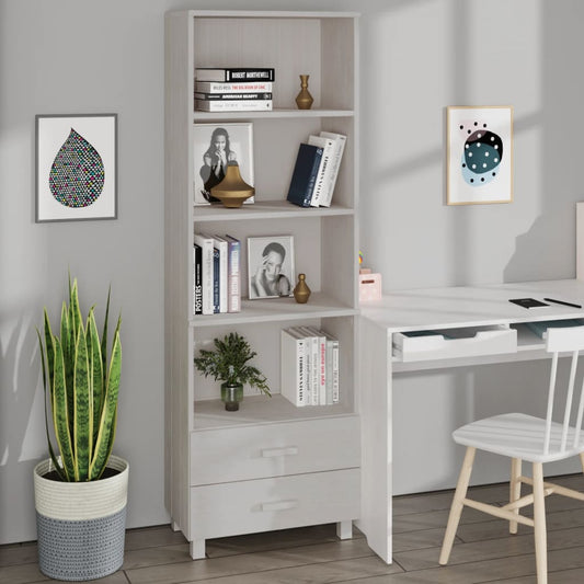 Skåp Vit HAMAR Vit 60x35x180 cm massiv furu