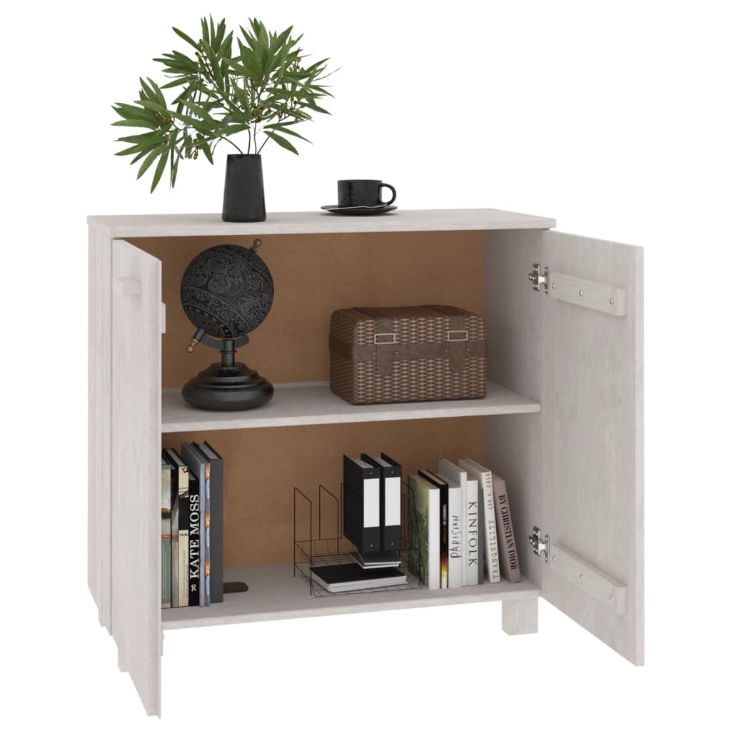 Skåp HAMAR vit 85x35x80 cm massiv furu