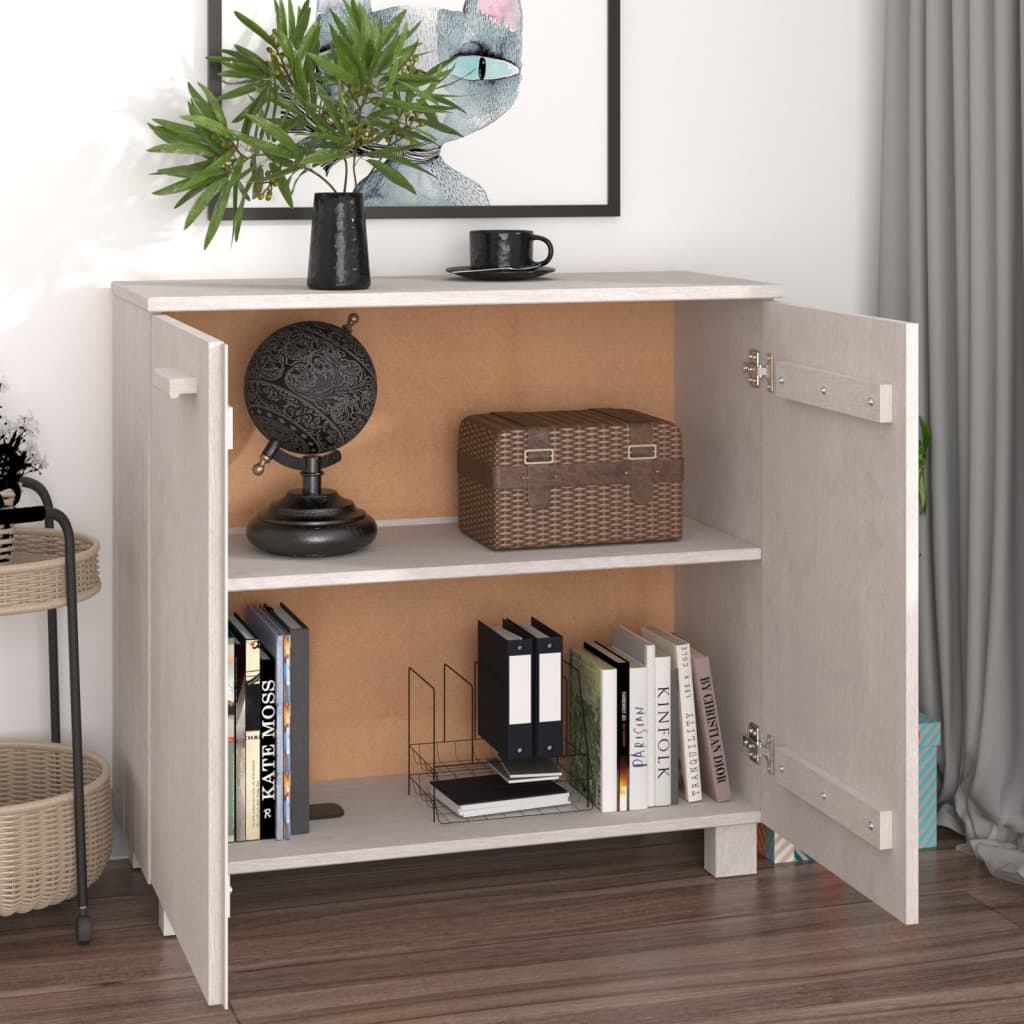 Skåp HAMAR vit 85x35x80 cm massiv furu