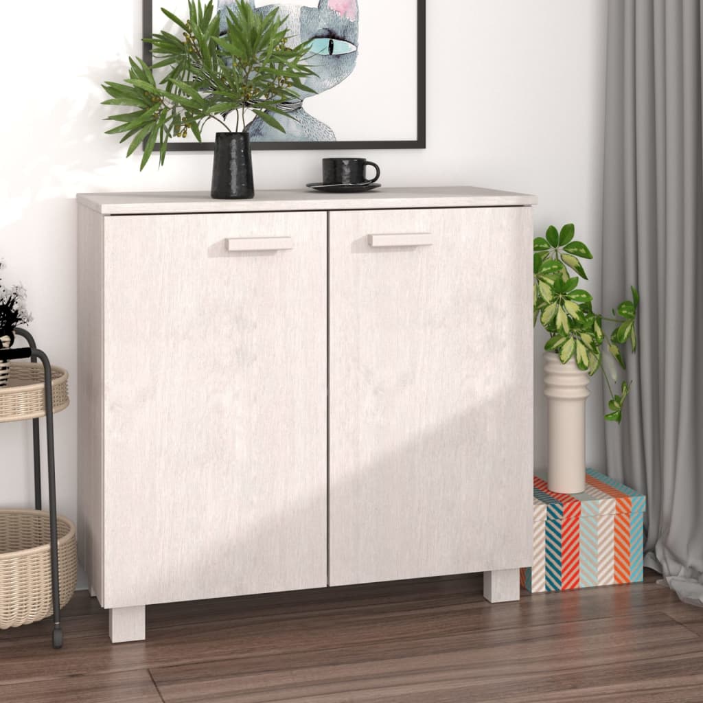 Skåp HAMAR vit 85x35x80 cm massiv furu