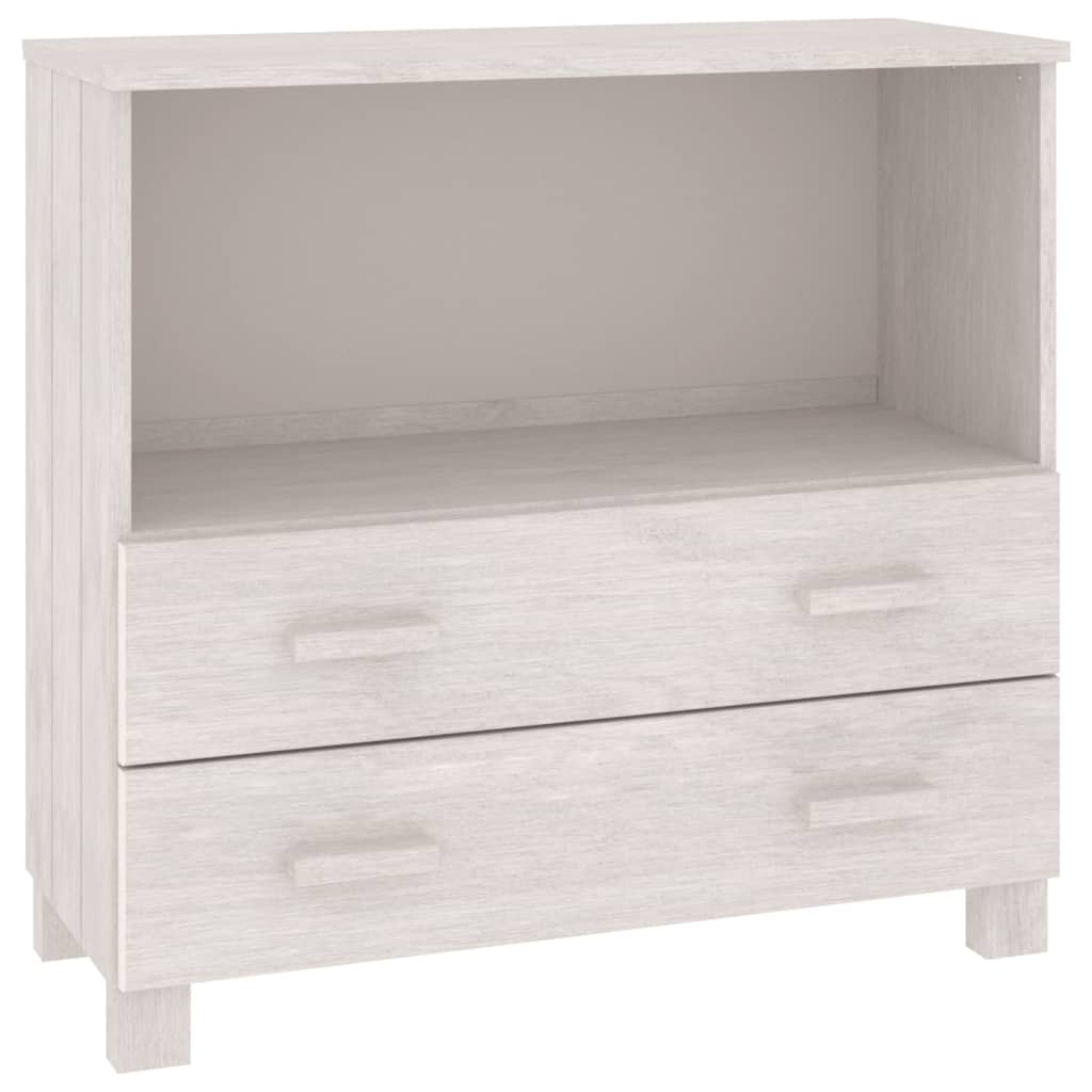 Byrå Vit HAMAR Vit 85x35x80 cm massiv furu