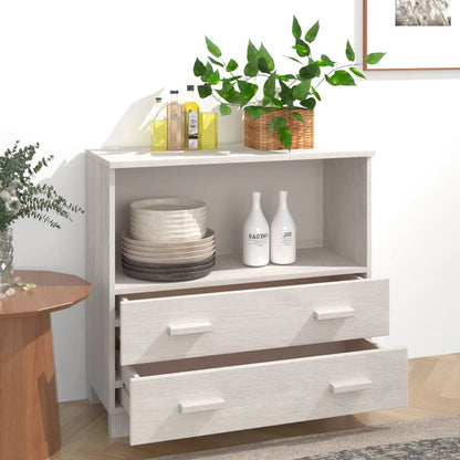 Byrå Vit HAMAR Vit 85x35x80 cm massiv furu