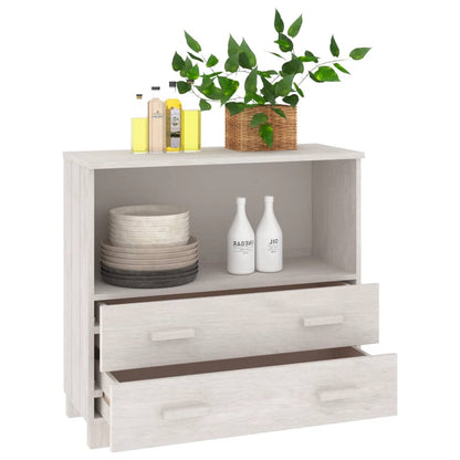 Byrå Vit HAMAR Vit 85x35x80 cm massiv furu