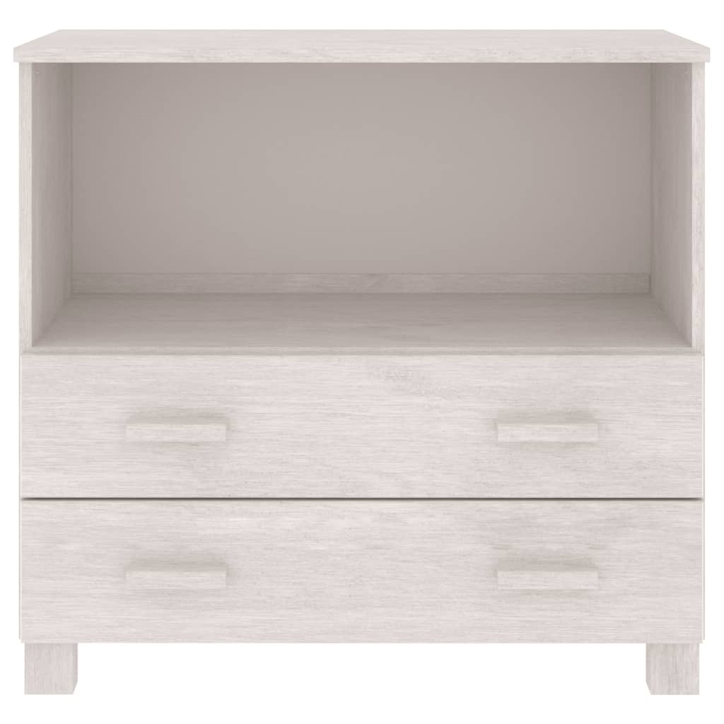 Byrå Vit HAMAR Vit 85x35x80 cm massiv furu