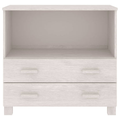 Byrå Vit HAMAR Vit 85x35x80 cm massiv furu