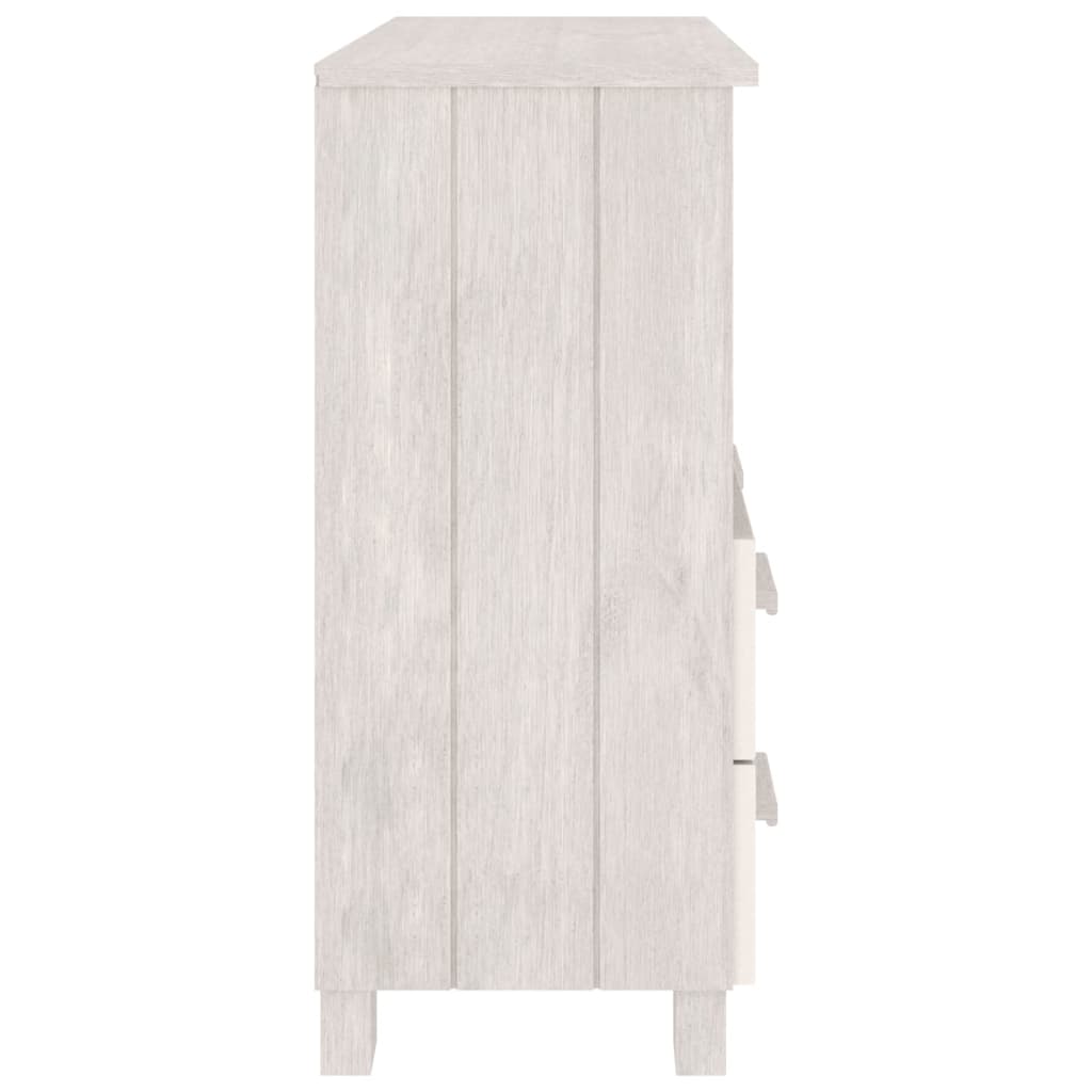Byrå Vit HAMAR Vit 85x35x80 cm massiv furu