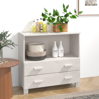 Byrå Vit HAMAR Vit 85x35x80 cm massiv furu