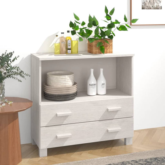 Byrå Vit HAMAR Vit 85x35x80 cm massiv furu