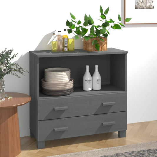 Byrå Grå HAMAR mörkgrå 85x35x80 cm massiv furu