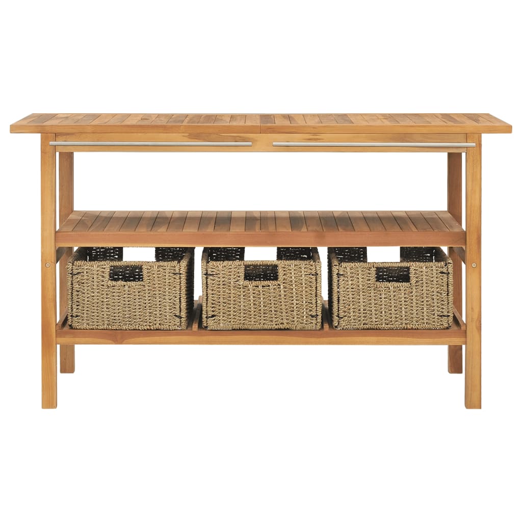 Handfat Badrum Tvättställsskåp Svart marmor massiv teak