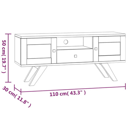 Tv-bänk 110x30x50 cm massiv teak