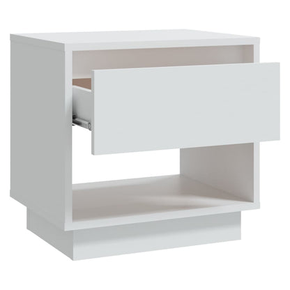 Sängbord vit 2 st 45x34x44 cm konstruerat trä
