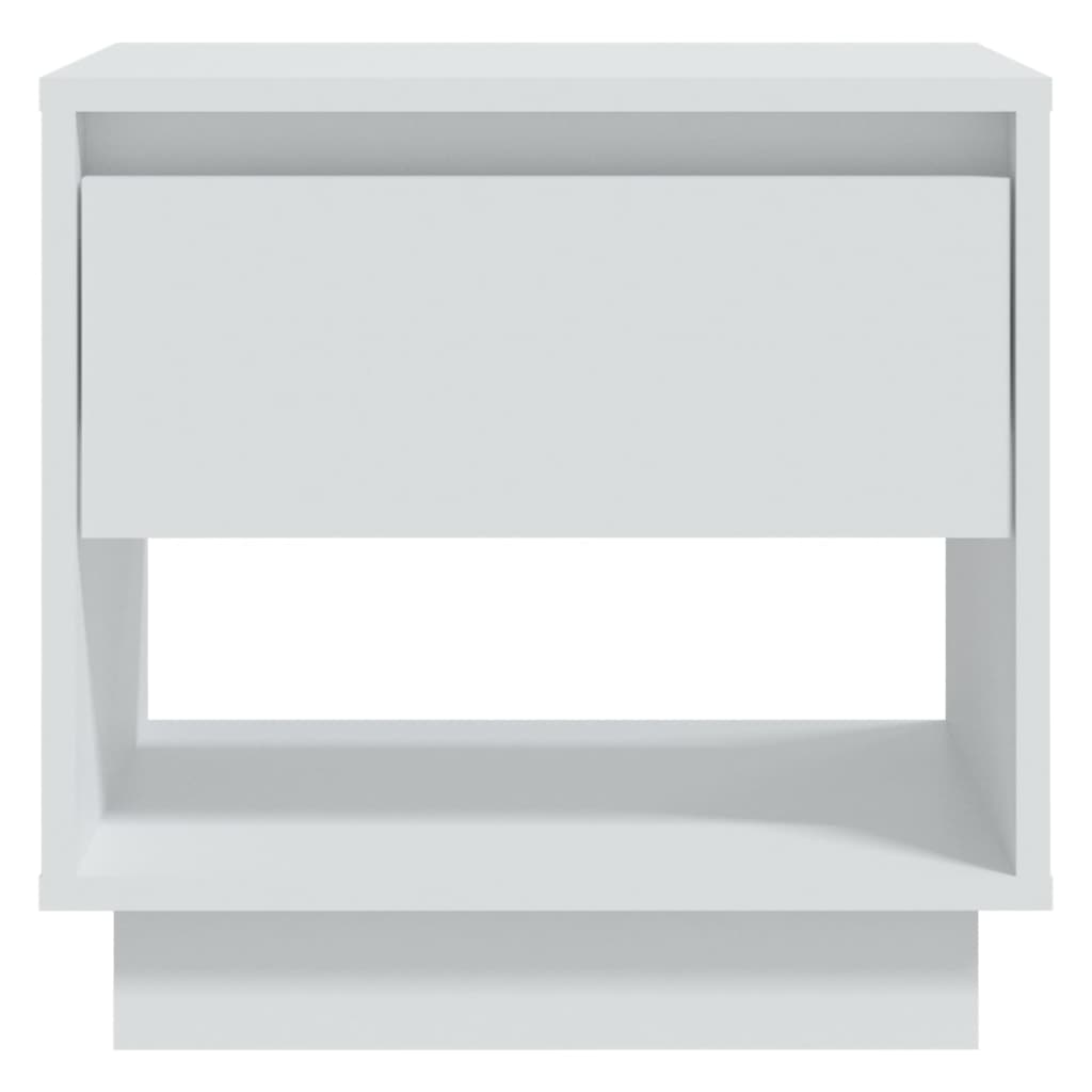 Sängbord vit 2 st 45x34x44 cm konstruerat trä