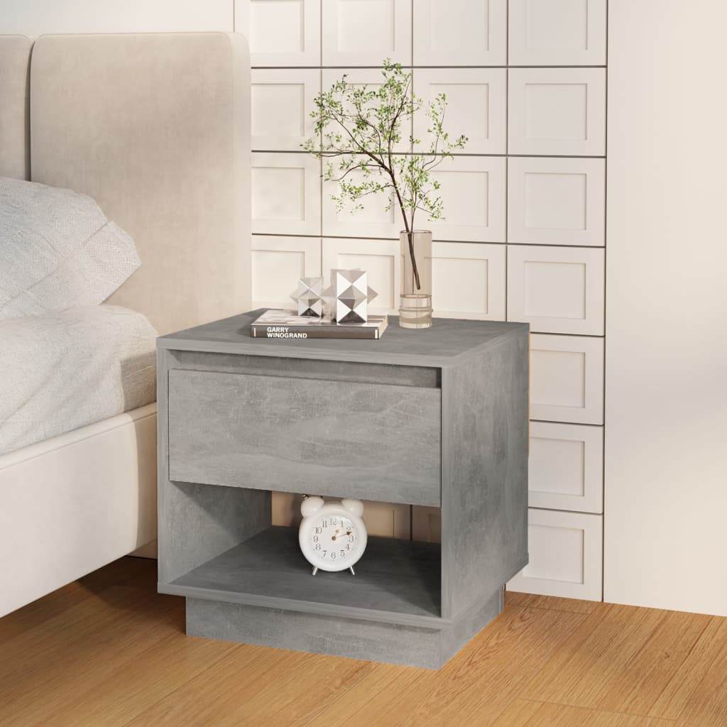 Sängbord betonggrå 2 st 45x34x44 cm konstruerat trä