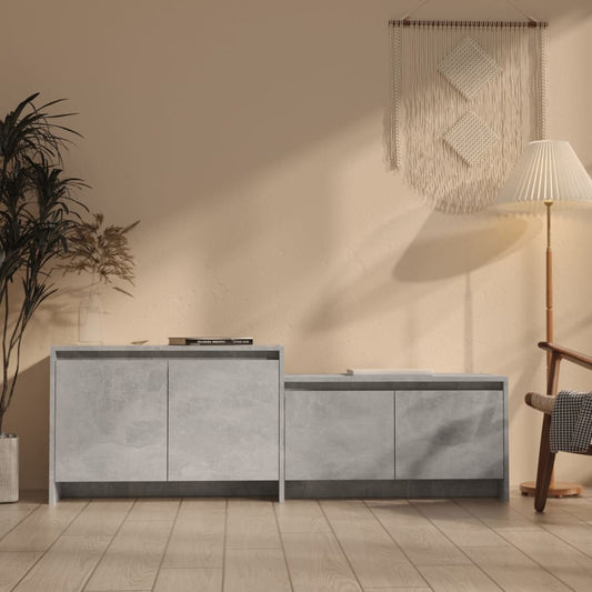Tv-bänk betonggrå 146,5x35x50 cm konstruerat trä