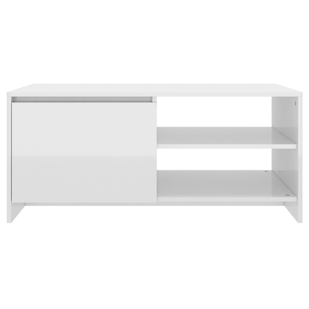 Soffbord Högglans Vit 102x50x45 cm