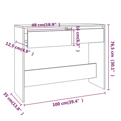 Avlastningsbord Konsollbord Sonoma Ek 100x35x76,5 cm
