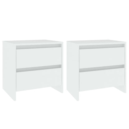 Sängbord 2 st vit 45x34,5x44,5 cm konstruerat trä