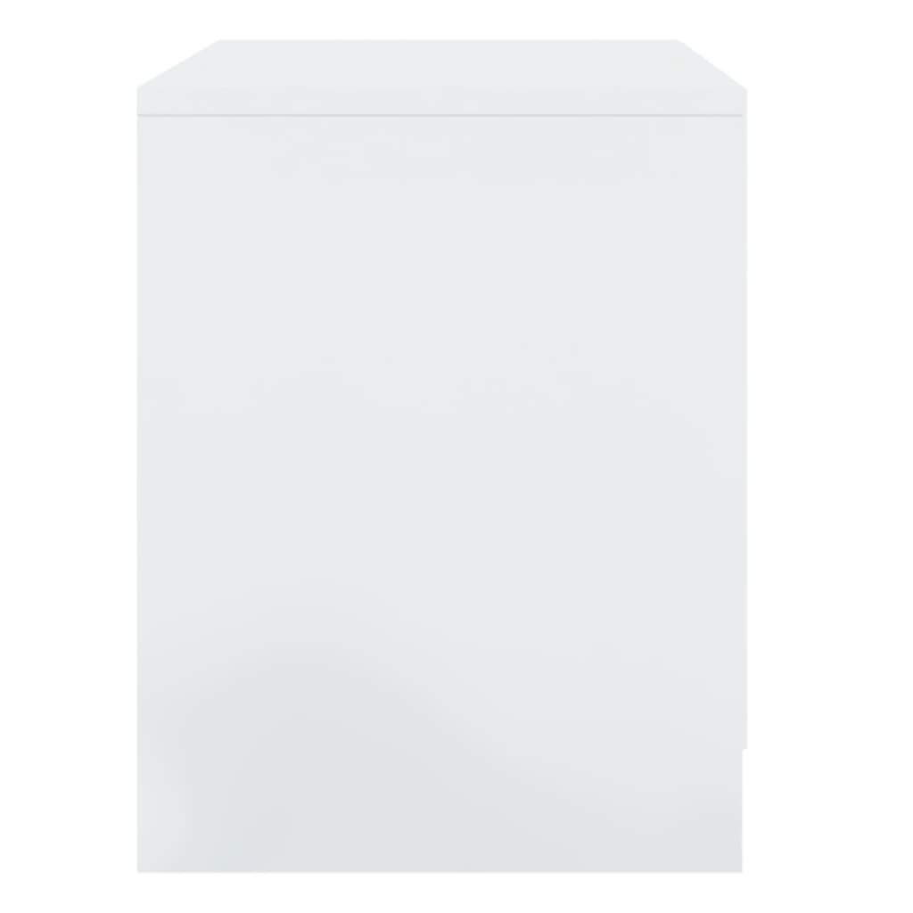 Sängbord 2 st vit högglans 45x34,5x44,5 cm konstruerat trä