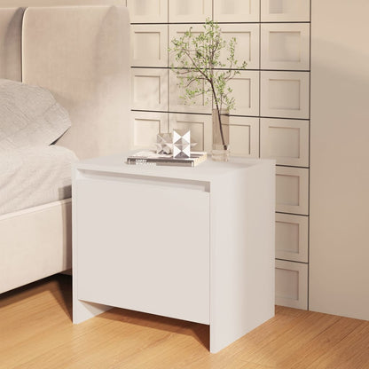 Sängbord 2 st vit 45x34x44,5 cm konstruerat trä