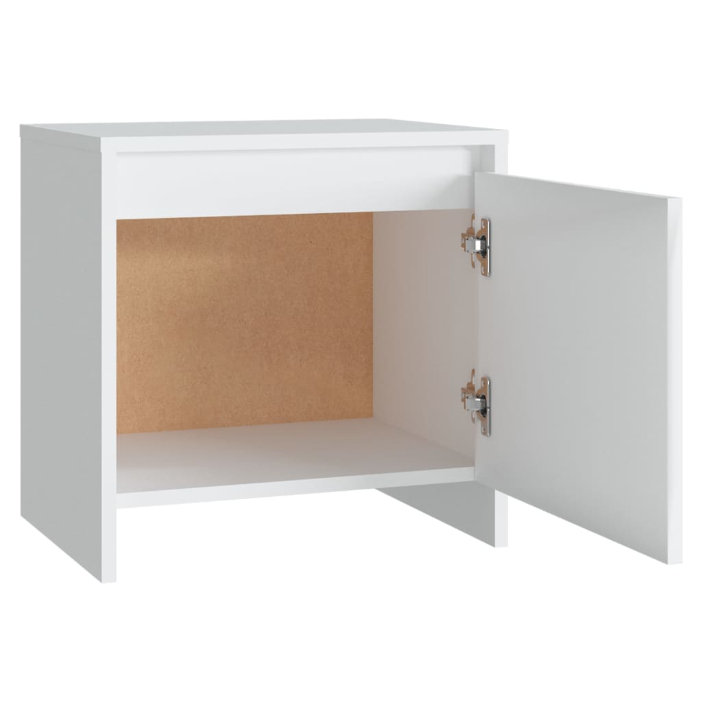 Sängbord 2 st vit 45x34x44,5 cm konstruerat trä