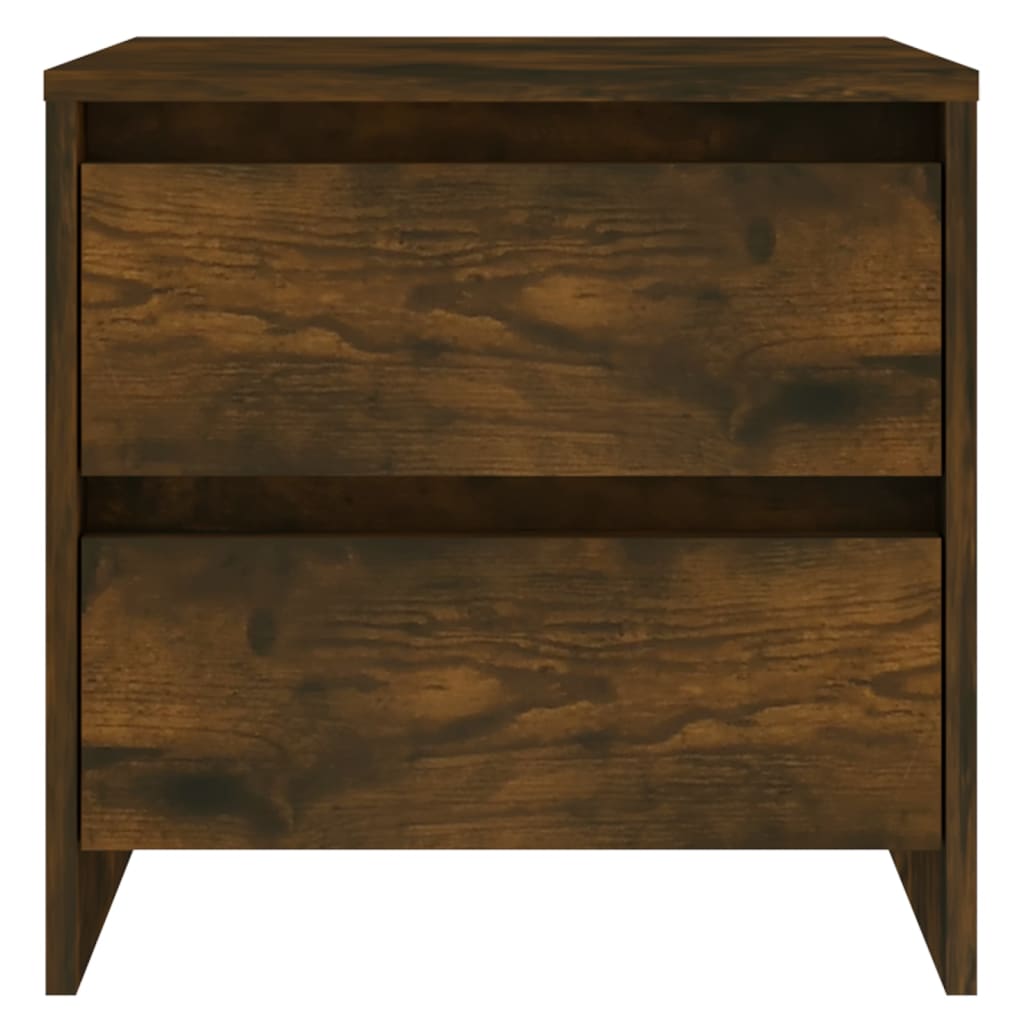 Sängbord 2 st rökfärgad ek 45x34,5x44,5 cm konstruerat trä