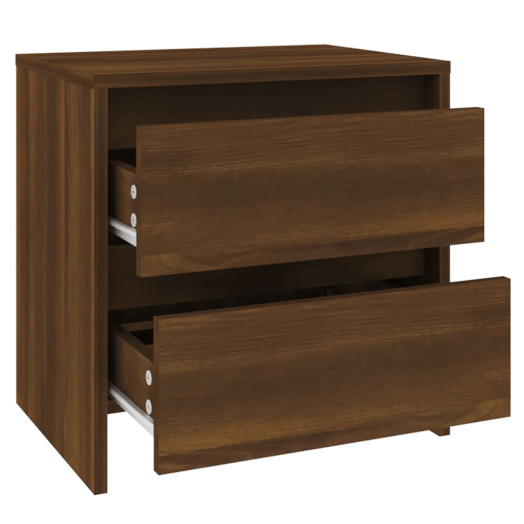 Sängbord 2 st brun ek 45x34,5x44,5 cm konstruerat trä
