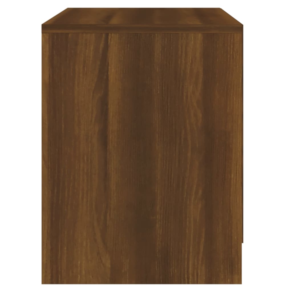 Sängbord 2 st brun ek 45x34,5x44,5 cm konstruerat trä