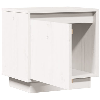 Sängbord 2 st vit 40x30x40 cm massiv furu