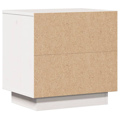 Sängbord 2 st vit 40x30x40 cm massiv furu