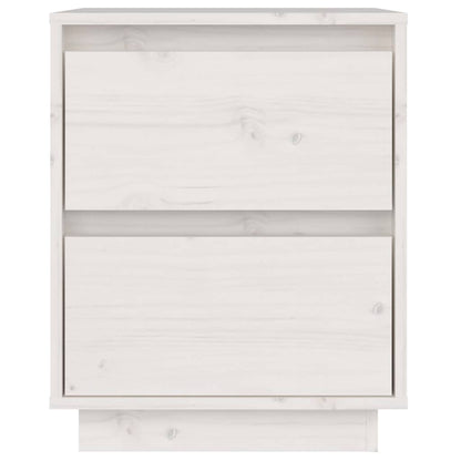 Sängbord 2 st vit 40x35x50 cm massiv furu